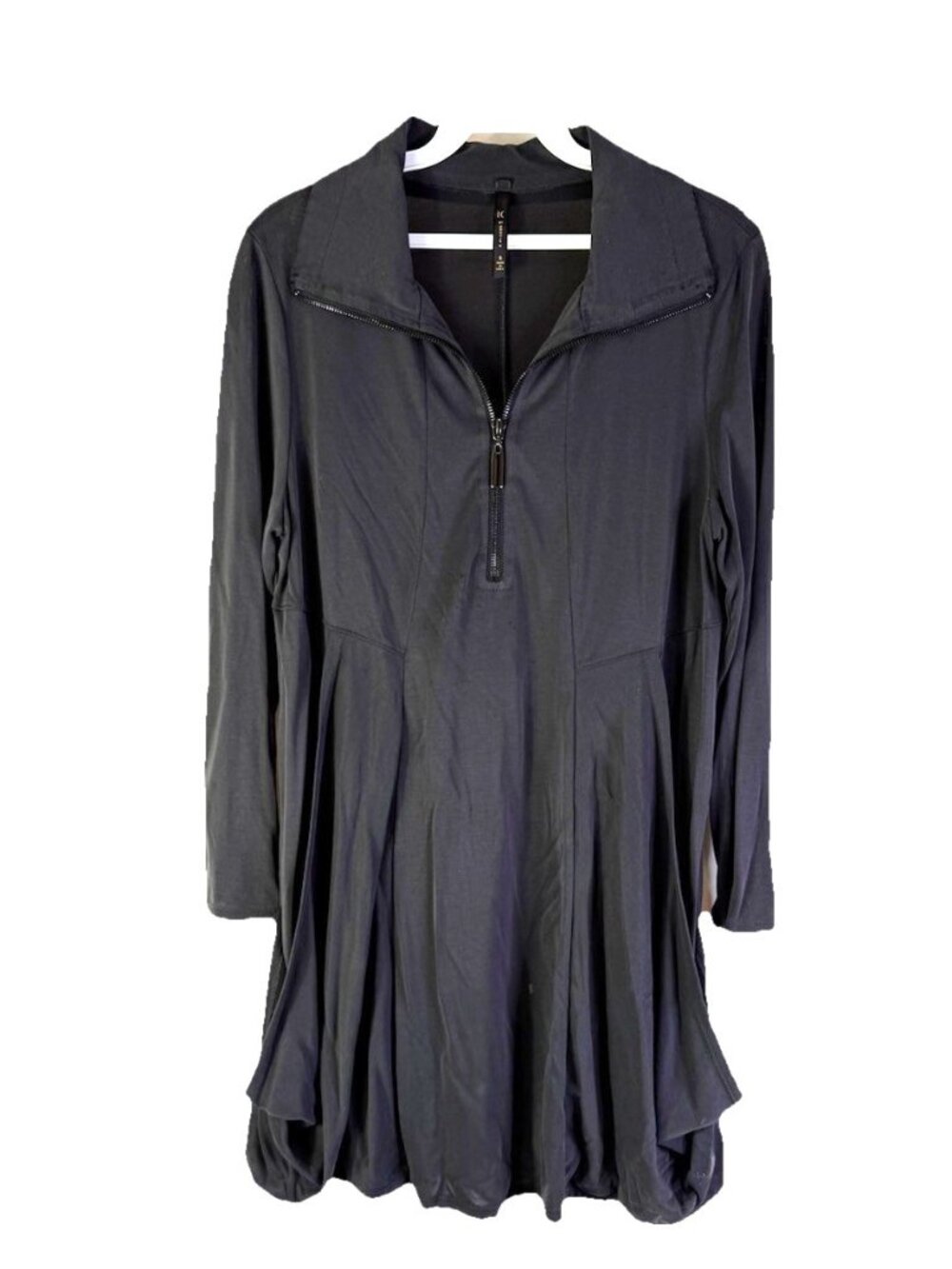 IC Connie K Flowy Long Sleeve Quarter Zip Tunic Shirt Lagenlook